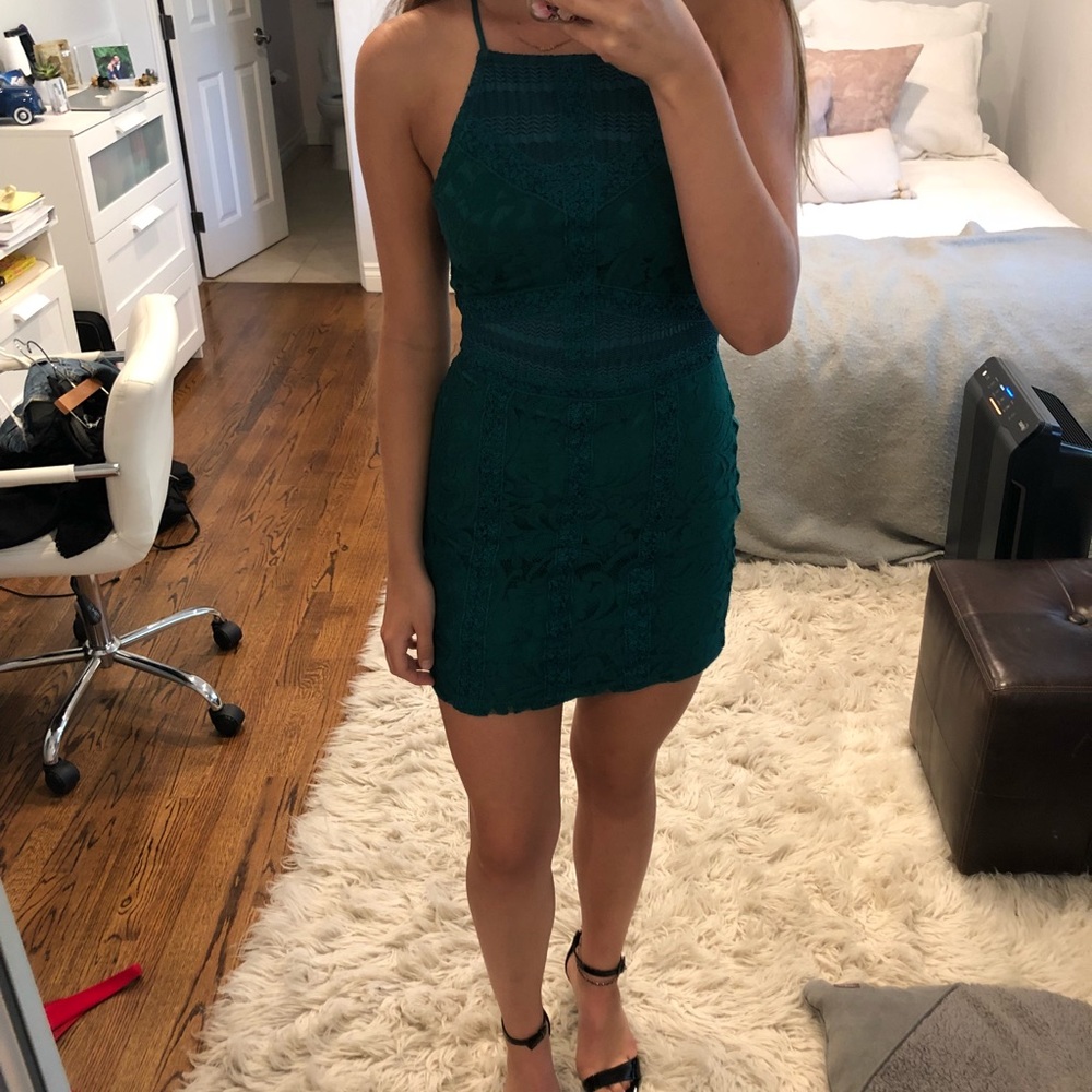 Sea green body con dress (homecoming)